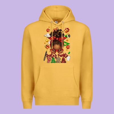 Santa's Favorite Para Afro Messy Bun Premium Hoodie Designed By Texasbilliewilder