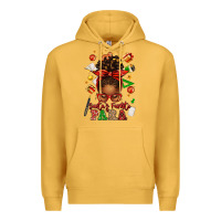 Mustard santa's favorite para afro messy bun Premium Hoodie - texasbilliewilder