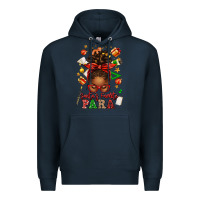 Navy santa's favorite para afro messy bun Premium Hoodie - texasbilliewilder