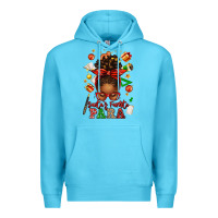 Ocean Blue santa's favorite para afro messy bun Premium Hoodie - texasbilliewilder