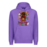 Purple santa's favorite para afro messy bun Premium Hoodie - texasbilliewilder