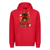 Red santa's favorite para afro messy bun Premium Hoodie - texasbilliewilder