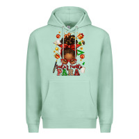 Seafoam santa's favorite para afro messy bun Premium Hoodie - texasbilliewilder