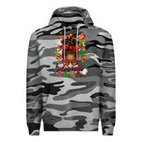 Slate Camo santa's favorite para afro messy bun Premium Hoodie - texasbilliewilder