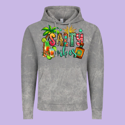Salty Vibes Tequila Summer Vintage Hoodie Designed By Jasminsmagicworld
