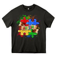 Asphalt autism puzzle pieces Heavy Core Tee - Zillion Design Studio