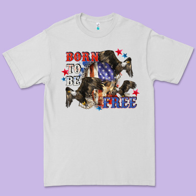 Born To Be Free 4th Of July Premium Tee Designed By Cowgirlartshop