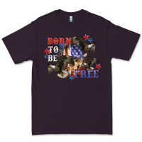 Plum Born to be free 4th of july Premium Tee - CowGirlArtShop