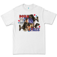 White Born to be free 4th of july Premium Tee - CowGirlArtShop