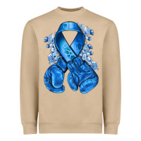 Mushroom blueribbon with boxing gloves Heavyweight Sweatshirt - NancyCooperArtShop