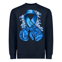 Navy blueribbon with boxing gloves Heavyweight Sweatshirt - NancyCooperArtShop