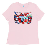 Bubblegum Pink American nurse coffee cups Ladies Tee - Zillion Design Studio