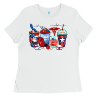 White American nurse coffee cups Ladies Tee - Zillion Design Studio