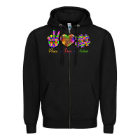 Black Peace Love Autism Zipper Hoodie - BundleAndBundleShop