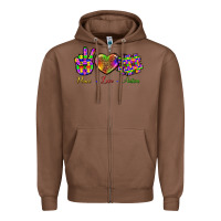 Chestnut Peace Love Autism Zipper Hoodie - BundleAndBundleShop