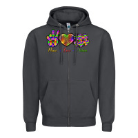 Smoke Peace Love Autism Zipper Hoodie - BundleAndBundleShop