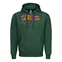 Sports Green Peace Love Autism Zipper Hoodie - BundleAndBundleShop