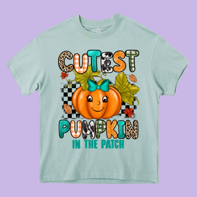 Cutest Pumpkin In The Patch Heavy Core Tee Designed By Texasbilliewilder