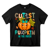 Black Cutest Pumpkin In The Patch Heavy Core Tee - texasbilliewilder