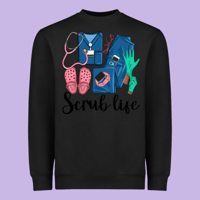 Scrub Life Nurse Heavyweight Sweatshirt Designed By Lillyallendesigns