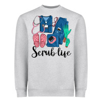 Heather Grey Scrub Life Nurse Heavyweight Sweatshirt - LillyAllenDesigns