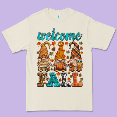 Welcome Fall Gnome Premium Tee Designed By Hra Design Shop