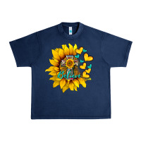 Navy western sunflower  cross believe Urban Heavy Tee - BarkalooDesign