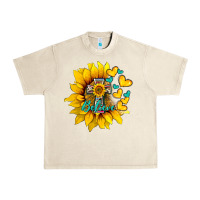 Sandshell western sunflower  cross believe Urban Heavy Tee - BarkalooDesign