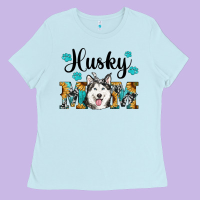 Husky Mom Western Ladies Tee Designed By Ranaportraitstore