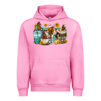 Fuchsia Pink horses coffee cups Urban Hoodie - OliviaCreatesArt