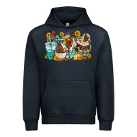 Navy horses coffee cups Urban Hoodie - OliviaCreatesArt