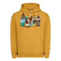 Pigment Peanut Butter horses coffee cups Urban Hoodie - OliviaCreatesArt