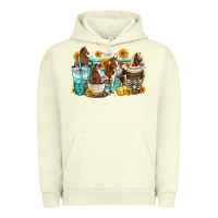 Pigment Pistachio horses coffee cups Urban Hoodie - OliviaCreatesArt