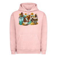Pigment Salmon horses coffee cups Urban Hoodie - OliviaCreatesArt