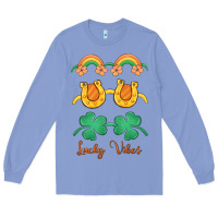 Colony Blue lucky vibes st. patrick's day Long Sleeve Tee - MaliasSmallBusiness