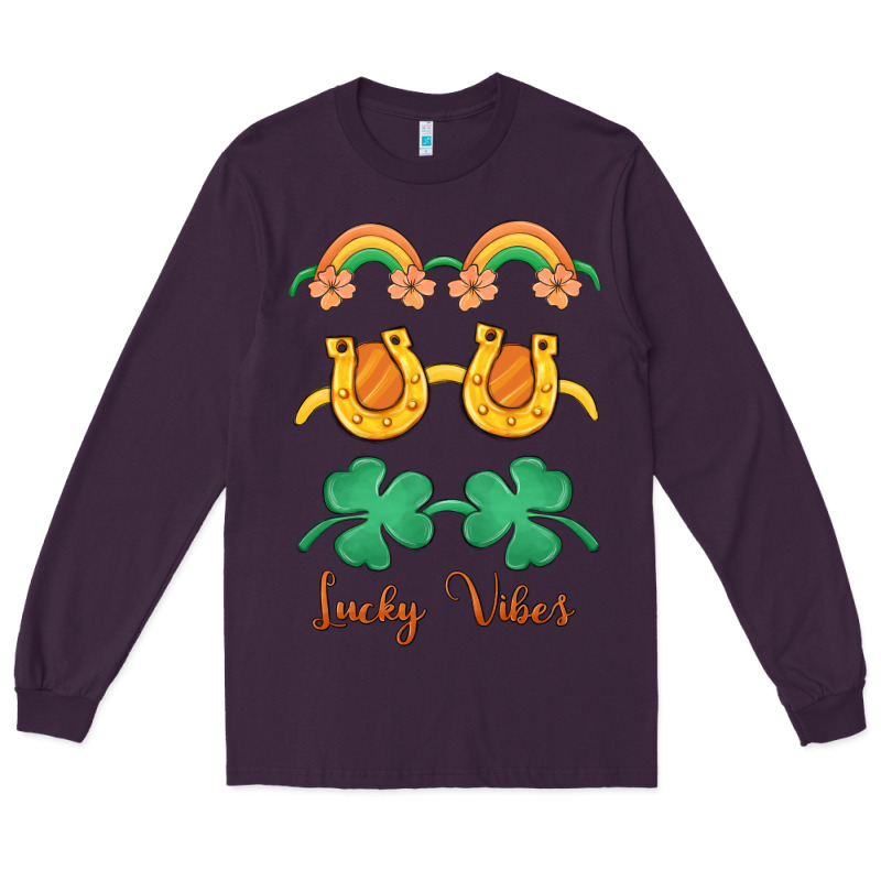 Lucky Vibes St. Patrick's Day Long Sleeve Tee by MaliasSmallBusiness | Teevron