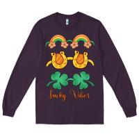 Plum lucky vibes st. patrick's day Long Sleeve Tee - MaliasSmallBusiness