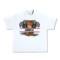White custom name race flag and race equipment Urban Heavy Tee - AdoDesignShop