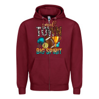 Burgundy Small Town Big Spirit Zipper Hoodie - BundleAndBundleShop