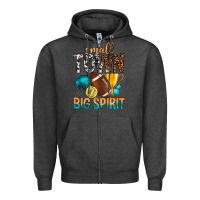 Charcoal Heather Small Town Big Spirit Zipper Hoodie - BundleAndBundleShop