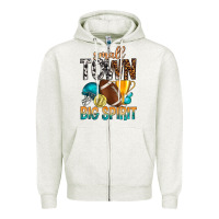 Oatmeal Heather Small Town Big Spirit Zipper Hoodie - BundleAndBundleShop