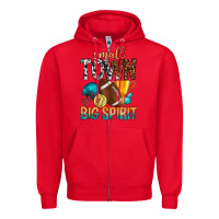 Red Small Town Big Spirit Zipper Hoodie - BundleAndBundleShop