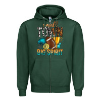 Sports Green Small Town Big Spirit Zipper Hoodie - BundleAndBundleShop