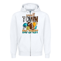 White Small Town Big Spirit Zipper Hoodie - BundleAndBundleShop