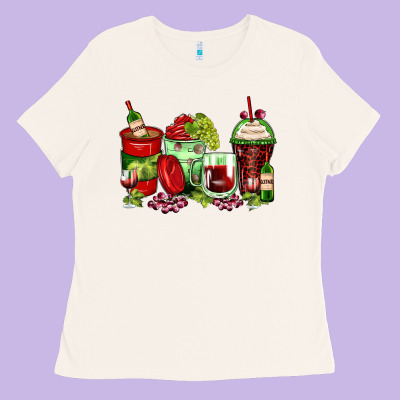 Wine Coffee Cups Ladies Tee Designed By Zillion Design Studio