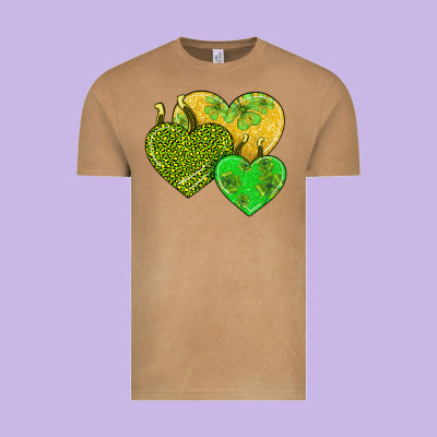 St Patricks Day Hearts Vintage Tee Designed By Adodesignshop