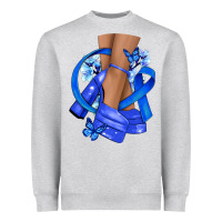 Heather Grey colon cancer heels Heavyweight Sweatshirt - NancyCooperArtShop