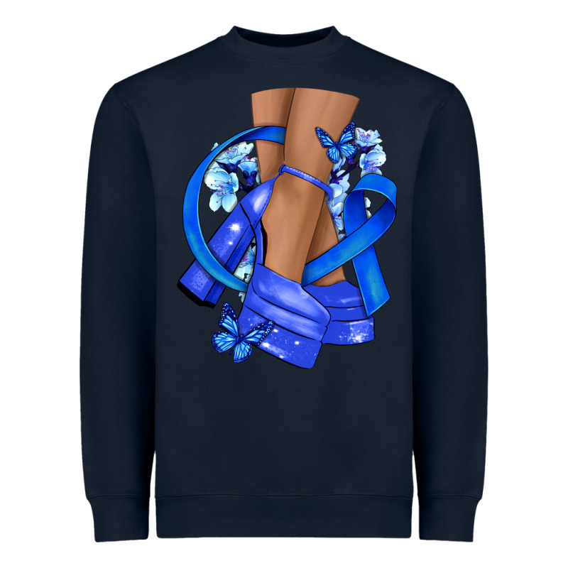 Colon Cancer Heels Heavyweight Sweatshirt by NancyCooperArtShop | Teevron