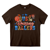Chocolate Brown busy raising ballers basketball Heavy Core Tee - Zillion Design Studio
