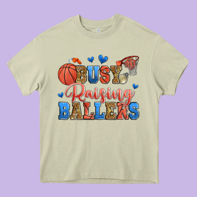 Busy Raising Ballers Basketball Heavy Core Tee Designed By Zillion Design Studio